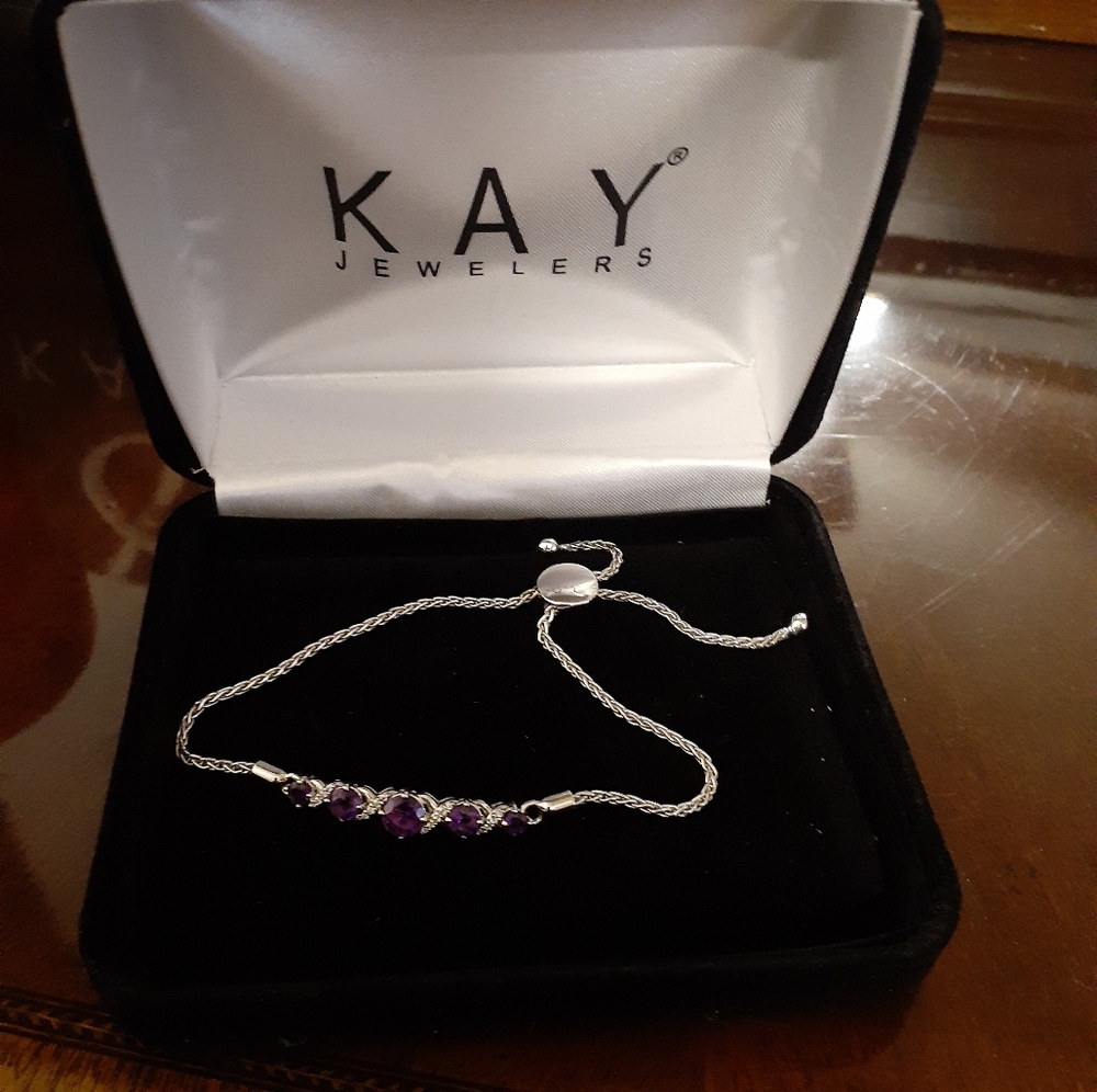Amethyst bolo bracelet.